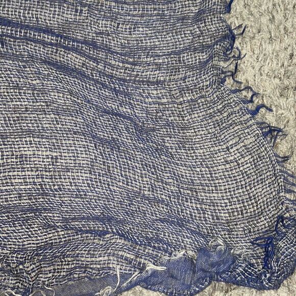 J Crew Beachy Wrap Scarf Blue & Beige - Picture 7 of 10